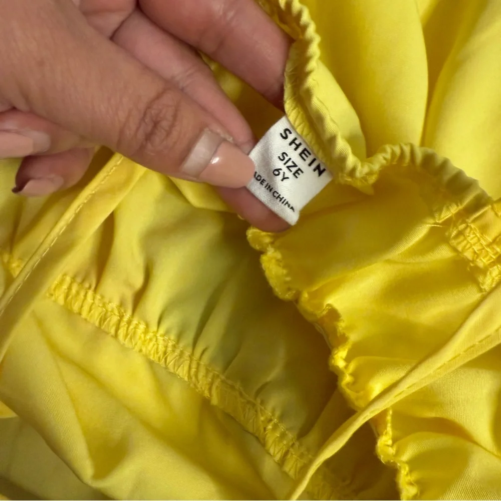 SHEIN Embroidered Floral Yellow Dress
